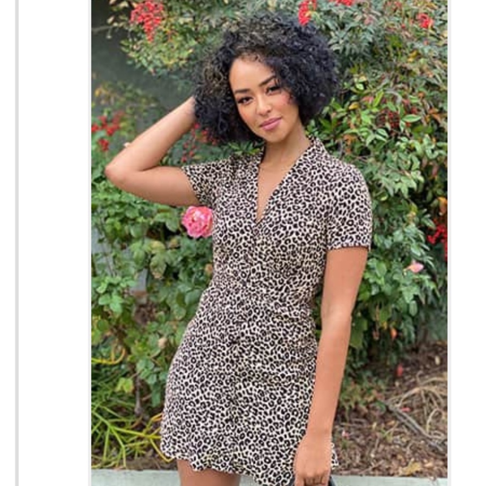 Cheeta girly print button up dress!